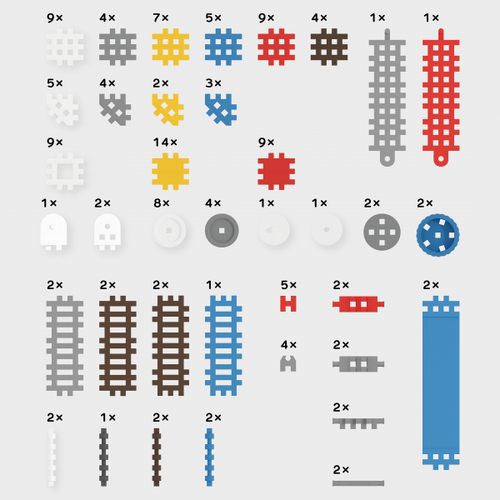 Marioinex set Waffle kockica konstruktor plavi 140kom. slika 3