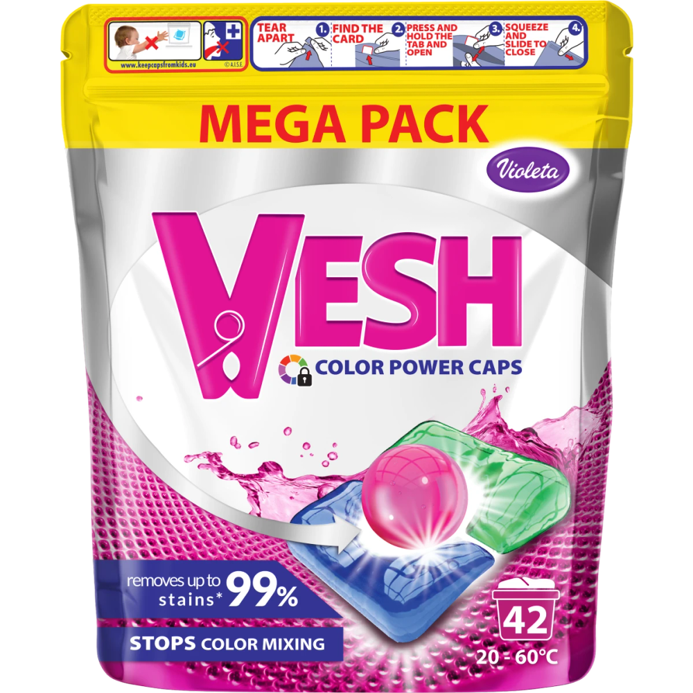 Violeta Vesh Kapsule za pranje veša Color power 42 pranja slika 1