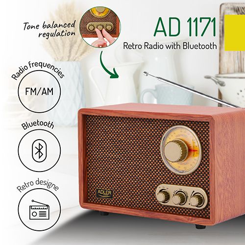 Adler retro bluetooth radio AD1171 slika 6