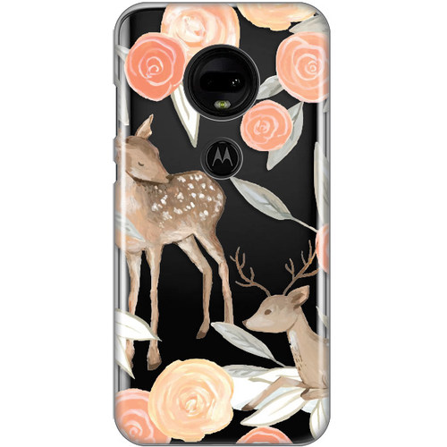 Torbica Silikonska Print Skin za Motorola Moto E7 Flower Deer slika 1