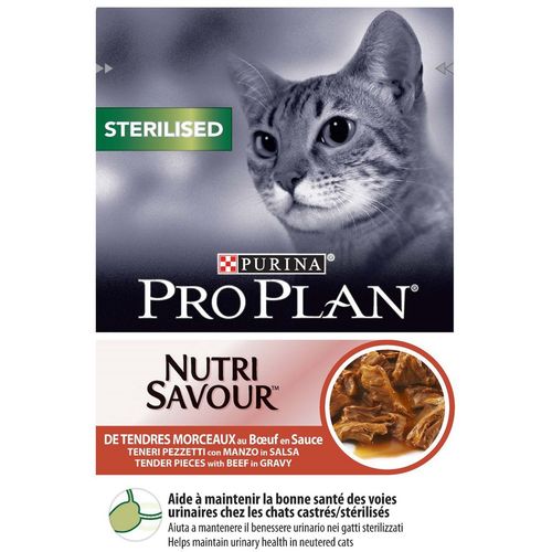 PURINA® PRO PLAN® STERILISED NUTRISAVOUR nježni komadići s govedinom u umaku, 85 g slika 1