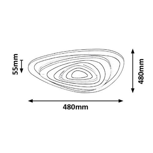 Rabalux Taneli plafonjera LED 51W 3000K-6500K trougao 3099 slika 5