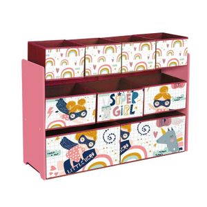 Kinder Home Organizator za igračke Super Girl, Rozi