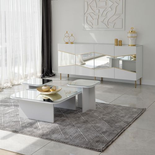 Jazz - White White Coffee Table Set slika 6