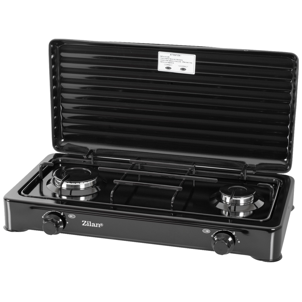Zilan Plinski rešo sa 2 plamenika, 1600 W, crna - ZLN0025/BK slika 1