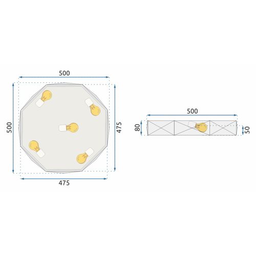 TOOLIGHT Luster Diamond APP863-C Crna svjetiljka 50 cm slika 17