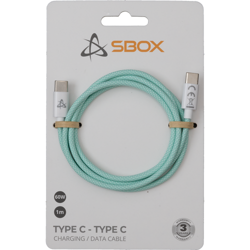 Sbox KABEL USB 3.0 TYPE C -> USB 3.0 TYPE C M/M 1M Zeleni - 60W slika 1