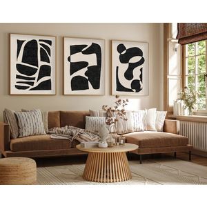 Huhu201 - 30 x 40 Multicolor Decorative Framed MDF Painting (3 Pieces)