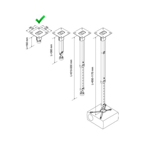 VEGA CM 25-160 univerzalni plafonski nosač za projektor slika 4