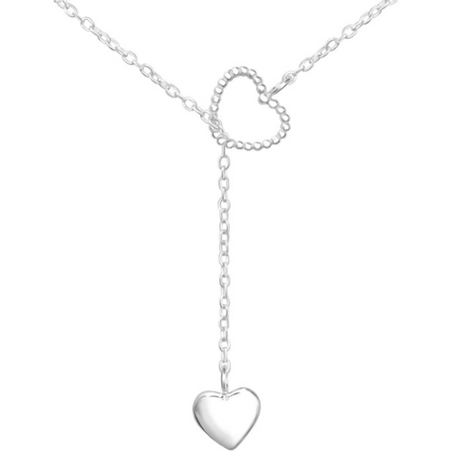 Dvostruko srce Y - 925 srebrna ogrlica slika 1