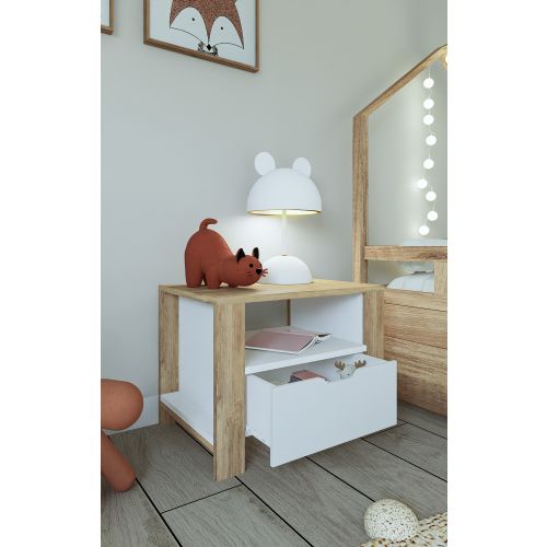 Nisan 1600-025 Light Walnut
White Nightstand slika 3