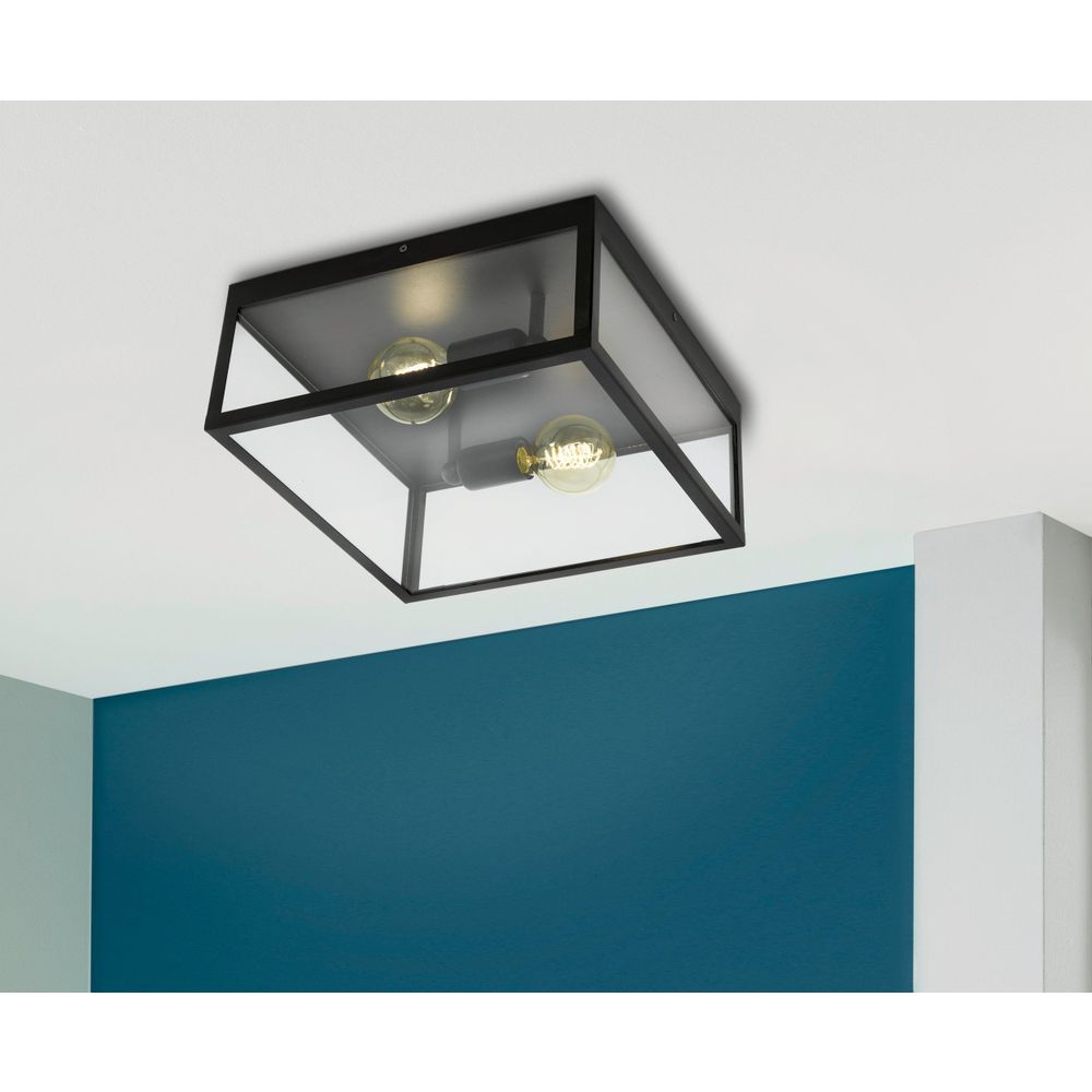 Eglo stropna lampa 'Charterhouse' - crna/staklo slika 7