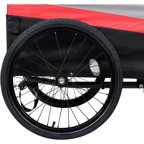2-u-1 XXL teretna prikolica i kolica za bicikl crveno-sivo-crna slika 26