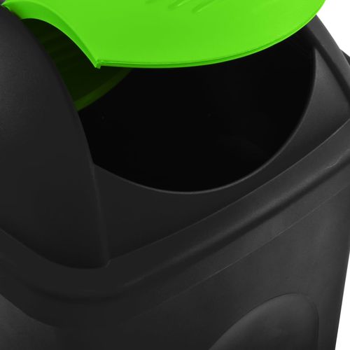 Kanta za smeće s ljuljajućim poklopcem 60 L crno-zelena slika 24