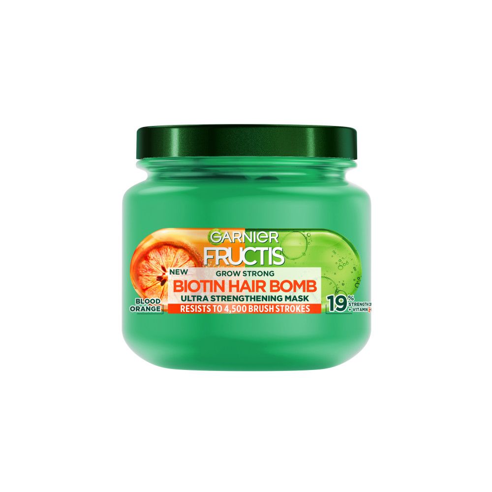 Garnier Fructis Maska za slabu kosu Grow Strong Biotin Hair Bomb 320 ml slika 1