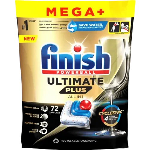 Finish ultimate plus all in one  tablete za mašinsko pranje posuđa, 72 kom slika 1