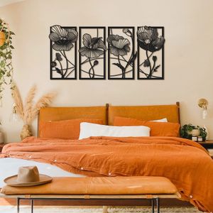 Blossom - APT573LS Crni Dekorativni Metalni Zidni Ukras