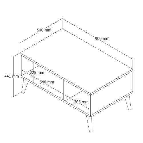 Exxen - 2074 OakWhite Coffee Table slika 5