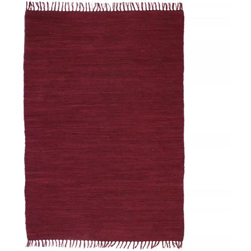 Ručno tkani tepih Chindi od pamuka 160x230 cm bordo slika 6