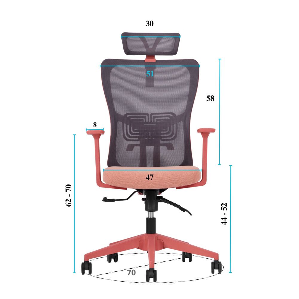 Office chair Lumbar 126 - Salmon colour slika 10