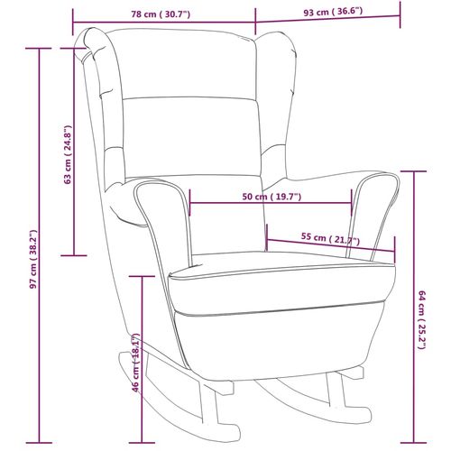 Fotelja za ljuljanje s drvenim nogama ružičasta baršunasta slika 15