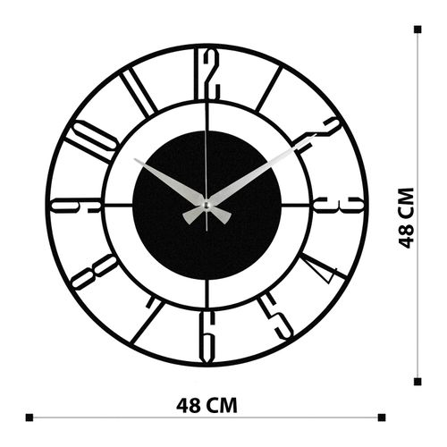 Wallity Enzoclock - S011 Crni Dekorativni Metalni Zidni Sat slika 6