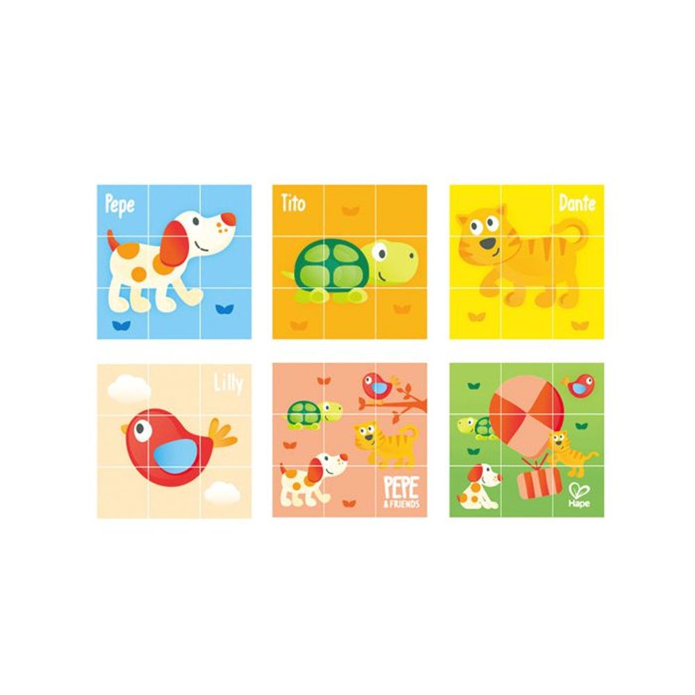 Hape Drvene kocke puzzle Životinje slika 1