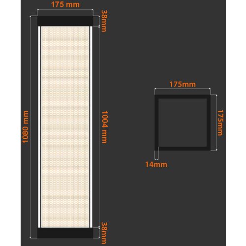 TLT Panel Floorlamp With Rectangle Pattern Black Floor Lamp slika 6