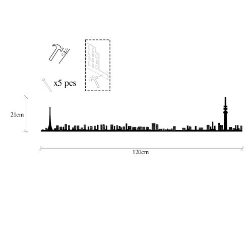 Wallity Metalna zidna dekoracija, Tokyo Skyline slika 6