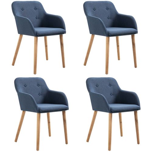 Blagovaonske stolice tkanina i hrastovina 4 kom plave slika 21