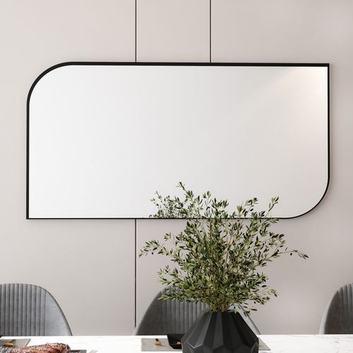 Akron - Black Black Decorative Chipboard Mirror slika 2