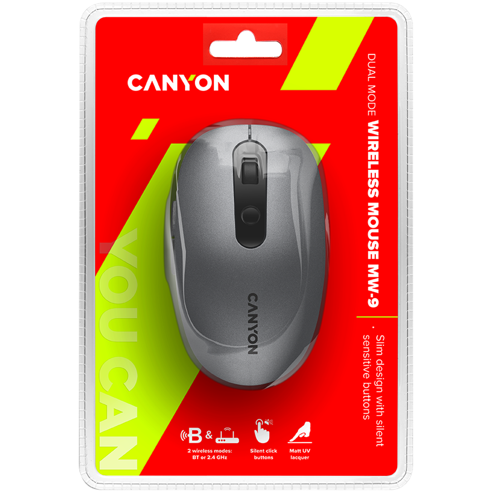 CANYON MW-9: 2 u 1 Bežični Optički Miš, Sivi slika 5