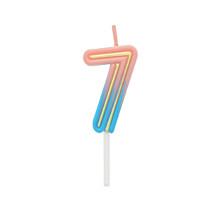7C-SCN7 Svjećica za tortu 7 Neon 4,5cm