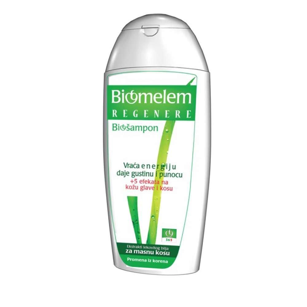BIOMELEM ŠAMPON S EKSTRAKTIMA BILJA ZA MASNU KOSU 222ML slika 1