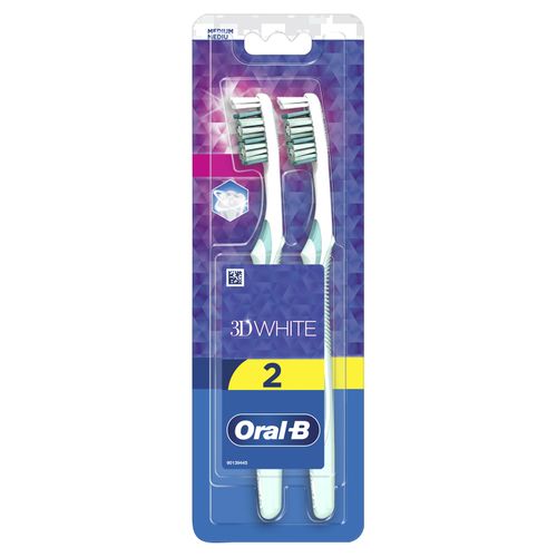 Oral-B 3D White Duo četkica za zube Medium 1kom+1 kom gratis slika 1