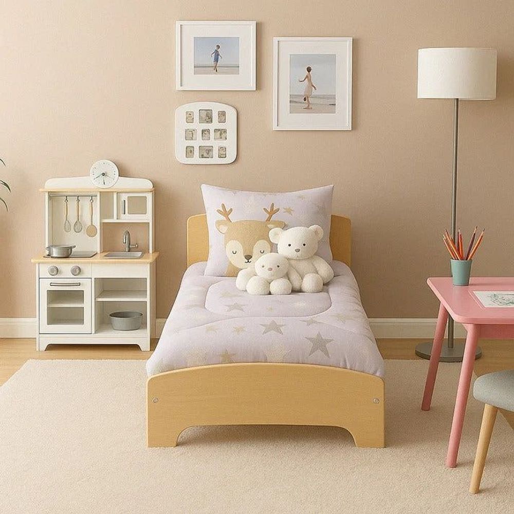 Kinder Home Drveni dječiji krevet 140x70cm slika 7