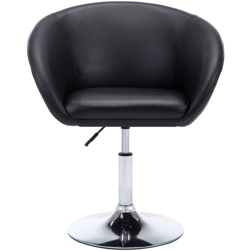 Okretna blagovaonska stolica od umjetne kože crna slika 32