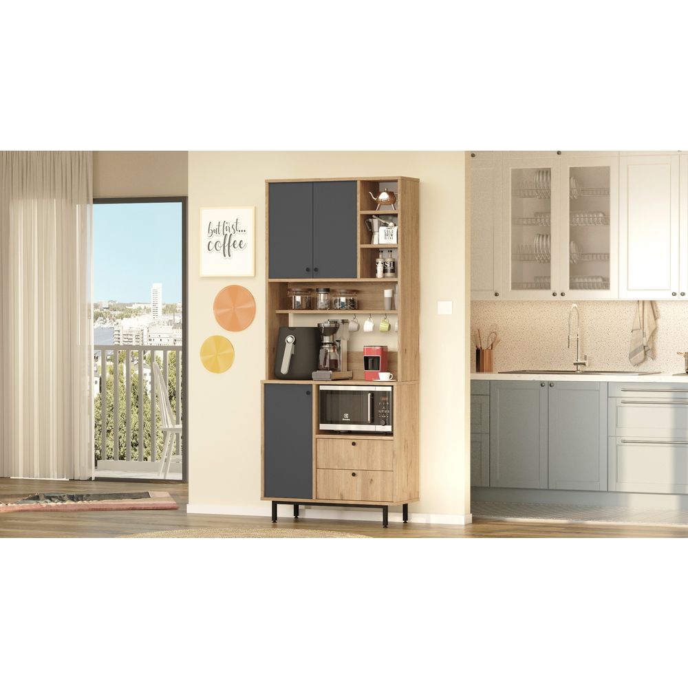 Višenamjenski ormar RE6-SA Oak Anthracite slika 3