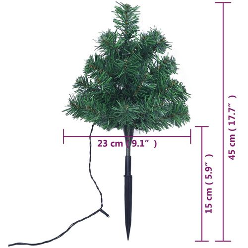 Božićna drvca za stazu 6 kom tople bijele LED žarulje 45 cm PVC slika 9