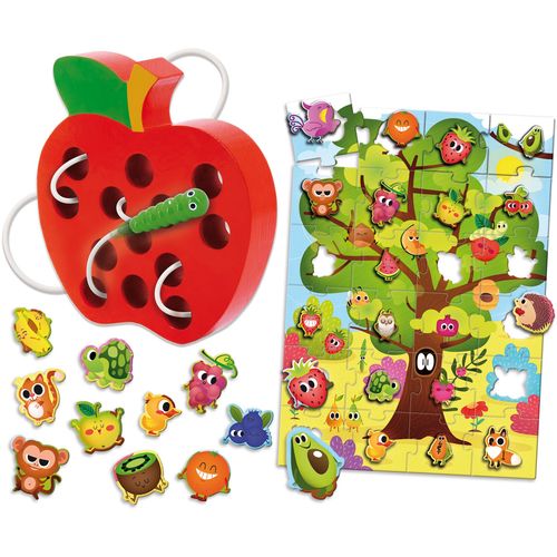LISCIANI Montessori Wood maxi puzzle voće i vezica 2u1 92260 slika 7