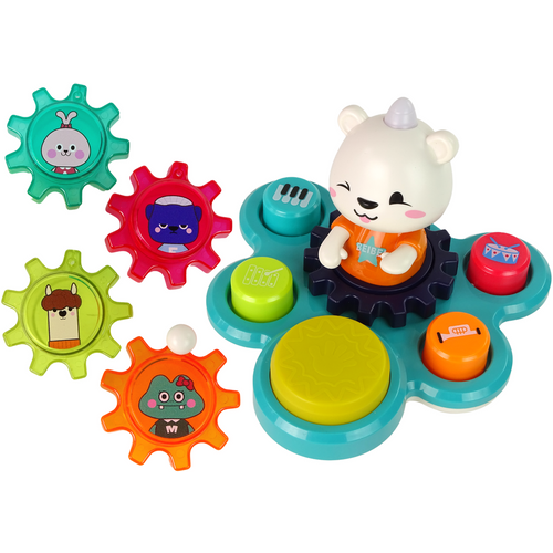 Montessori interaktivna edukativna igračka 2u1 Teddy Bear Gears slika 2