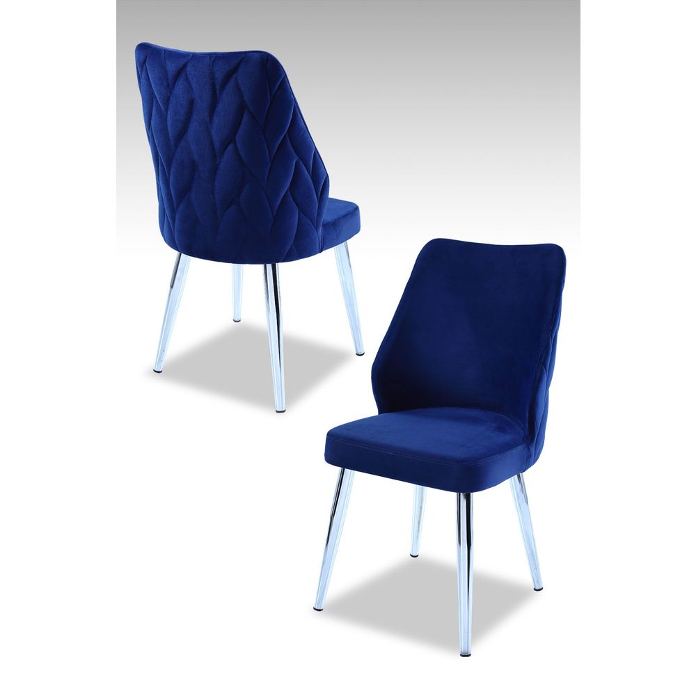 Pufi - Sax Blue, Chrome Set Stolica (4 Komada) slika 1