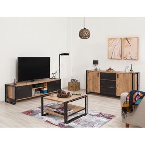 COSMO-TKM.1 Atlantic Pine
Black Living Room Furniture Set