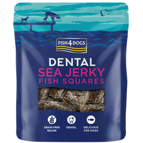 Fish4Dogs  Dental Sea Jerky Squares 115 g slika 1