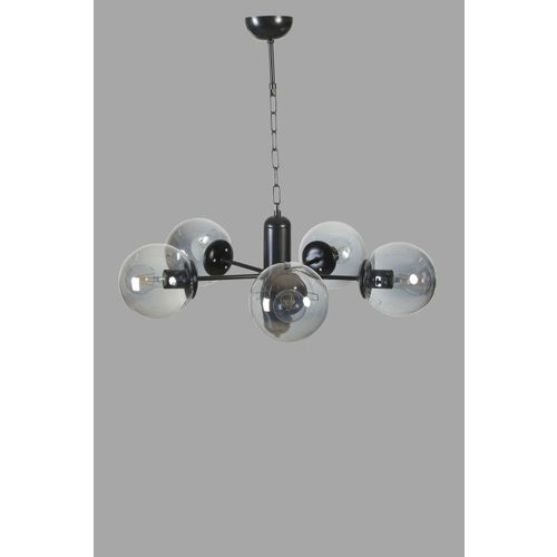 Bankok 5 Li Siyah Füme Camlı Avize Black
Fume Chandelier slika 3