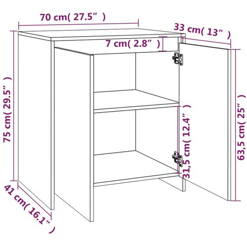 Komoda boja hrasta sonome 70x41x75 cm od konstruiranog drva slika 17