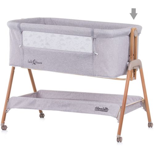 Chipolino krevetić s kotačima Sweet Dreams grey/wood slika 4