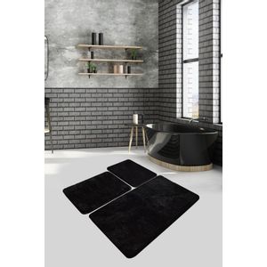 Havai - Black Black Acrylic Bathmat Set (3 Pieces)