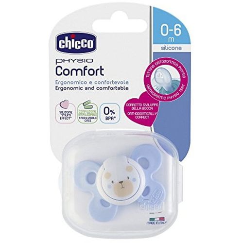 Chicco Duda varalica Physio Comfort 0-6mj - Silikon, Plava slika 1