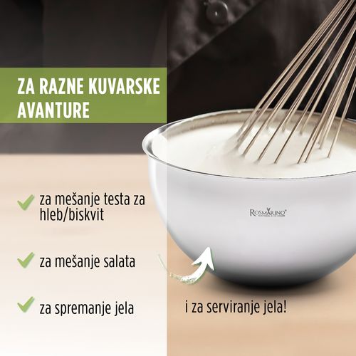 Posuda za mešanje od nerđajućeg čelika Rosmarino Pour&Cook - 21cm slika 4